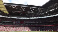 Penampakan dalam Stadion Wembley di London, Inggris. (ADRIAN DENNIS / AFP)