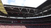 Penampakan dalam Stadion Wembley di London, Inggris. (ADRIAN DENNIS / AFP)