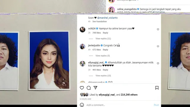 Celine Evangelista dan Marshel Widianto