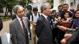 Tanaka mengatakan pihaknya akan mendukung dan memberi bantuan kerjasama yang sejalan dengan Rencana Pembangunan Jangka Menengah Nasional (RPJMN) Indonesia, Jakarta, Kamis (12/2/2015). (Liputan6.com/Faizal Fanani)