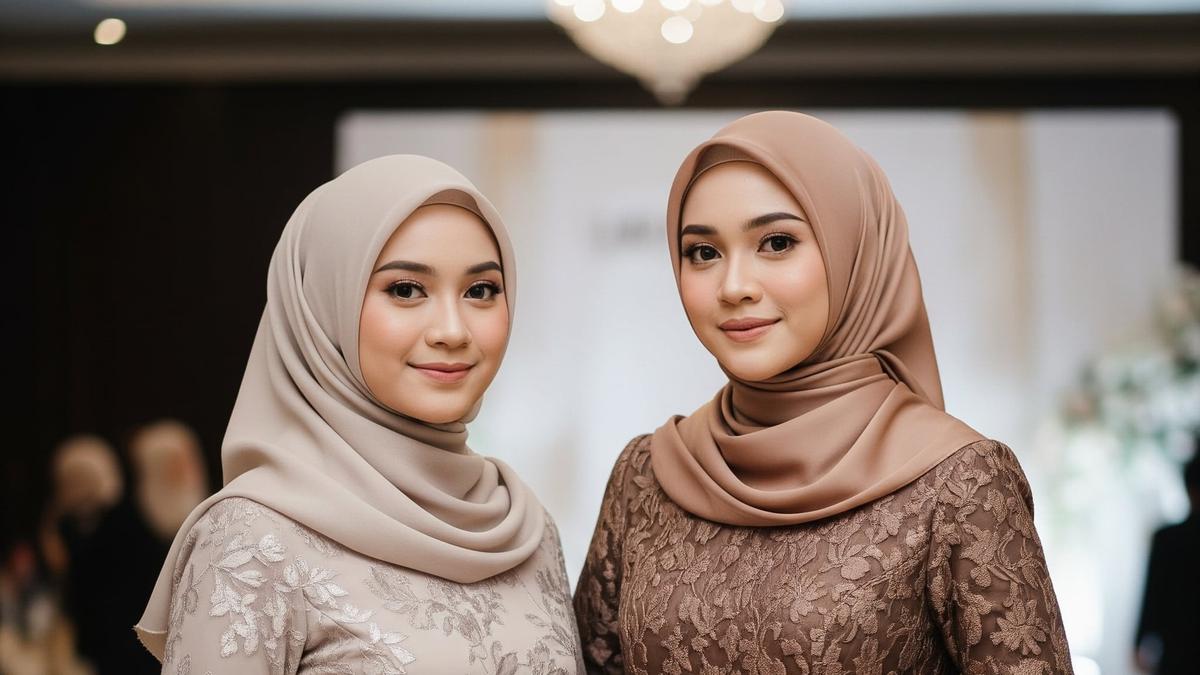 10 Long Dress Brokat Modern Hijab Simple 2025, Elegan di Acara Resmi &amp; Pengajian