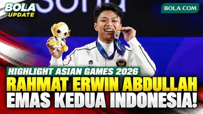 Highlight perjuangan Rahmat Erwin Abdullah meraih medali emas untuk Indonesia di nomor 75 kg putra angkat besi Asian Games Aichi-Nagoya 2026. Rahmat Erwin mencatat total angkatan 366 kg sekaligus mempersembahkan emas kedua Indonesia di ajang ini.