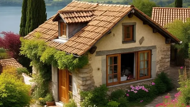 Ilustrasi Rumah Kecil tapi Indah dengan Taman Terbuka di Kampung (Sumber Gambar: Meta AI)