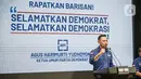 Ketua Umum Partai Demokrat Agus Harimurti Yudhoyono (AHY) saat konferensi pers terkait KLB Partai Demokrat di DPP Pusat Partai Demokrat, Jakarta, Jumat (5/3/2021). AHY menyebut acara yang diklaim sebagai KLB Demokrat di Deliserdang ilegal. (Liputan6.com/Faizal Fanani)