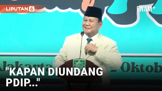 VIDEO: Sambil Tertawa, Prabowo Tanya Kapan Diundang PDIP