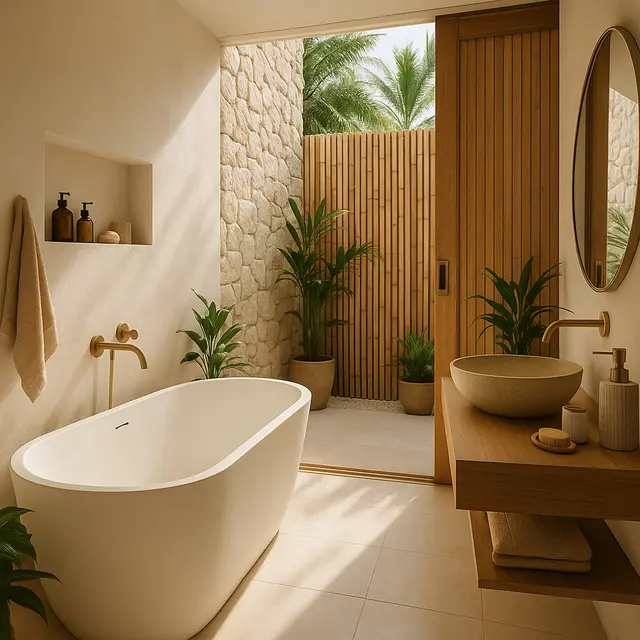 Inspirasi Kamar Mandi Semi Outdoor