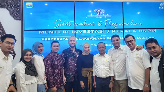 Menteri Investasi/Kepala Badan Koordinasi Penanaman Modal Bahlil Lahadalia bersama Wakil Ketua Umum BPP Hipmi  Akbar Himawan Buchari saat berkunjung ke Provinsi Jambi. (Istimewa)