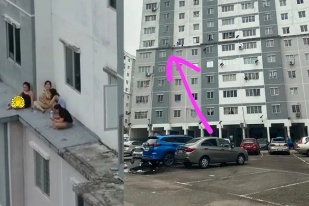 Lima Wanita Ini Terekam Nongkrong di Tepi Lantai 6 Apartemen, Diciduk Polisi