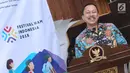 Ketua Komnas HAM Ahmad Taufan Damanik memberi sambutan jelang menandatangani MoU Festival HAM Indonesia di Jakarta, Rabu (3/10). Festival HAM Indonesia bertujuan, agar masyarakat Indonesia merawat kerukunan. (Liputan6.com/Helmi Fithriansyah)