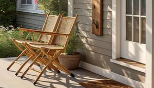 teras depan rumah kursi lipat / Meta AI