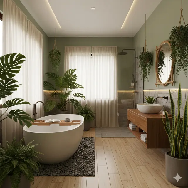 Inspirasi Kamar Mandi Konsep Alam