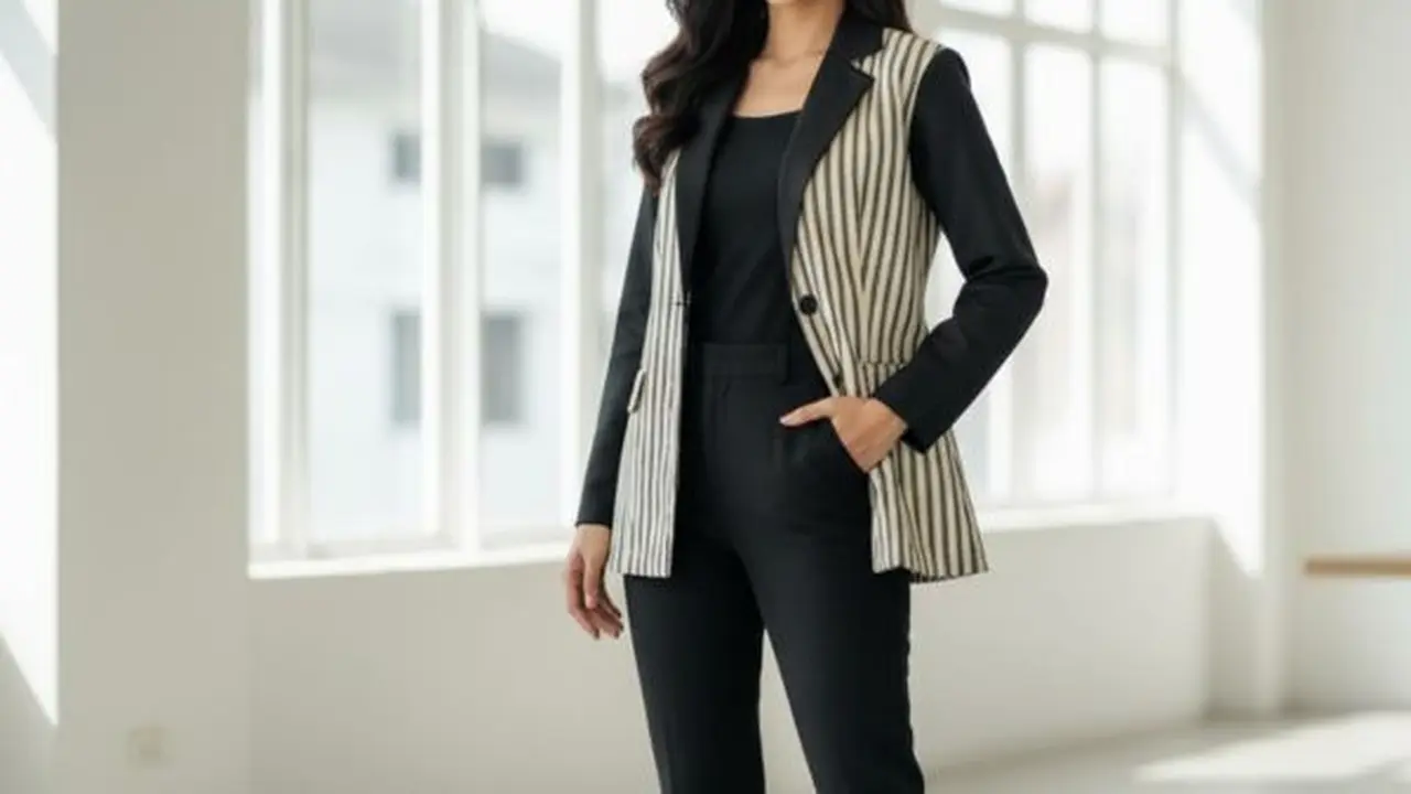 Ilustrasi Blazer Lurik (Sumber: Gemini AI)