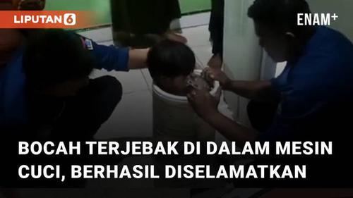VIDEO: Bocah Terjebak di Dalam Mesin Cuci, Berhasil Diselamatkan Oleh Petugas Damkar