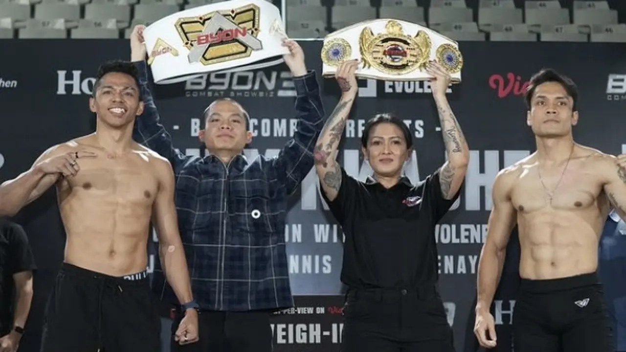 Aktor Randy Pangalila Vs atlet Muay Thai Kkajhe akan berduel besok. (Instagram/randypangalila)
