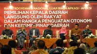 Rapat koordinasi luar biasa tentang polemik RUU Pemilihan Kepala Daerah ini dipimpin Irsan Noor (Bupati Kutai Timur) sebagai Ketua Umum APKASI dan G.S. Vicky Lumentut, Jakarta, (11/9/14). (Liputan6.com/Panji Diksana)