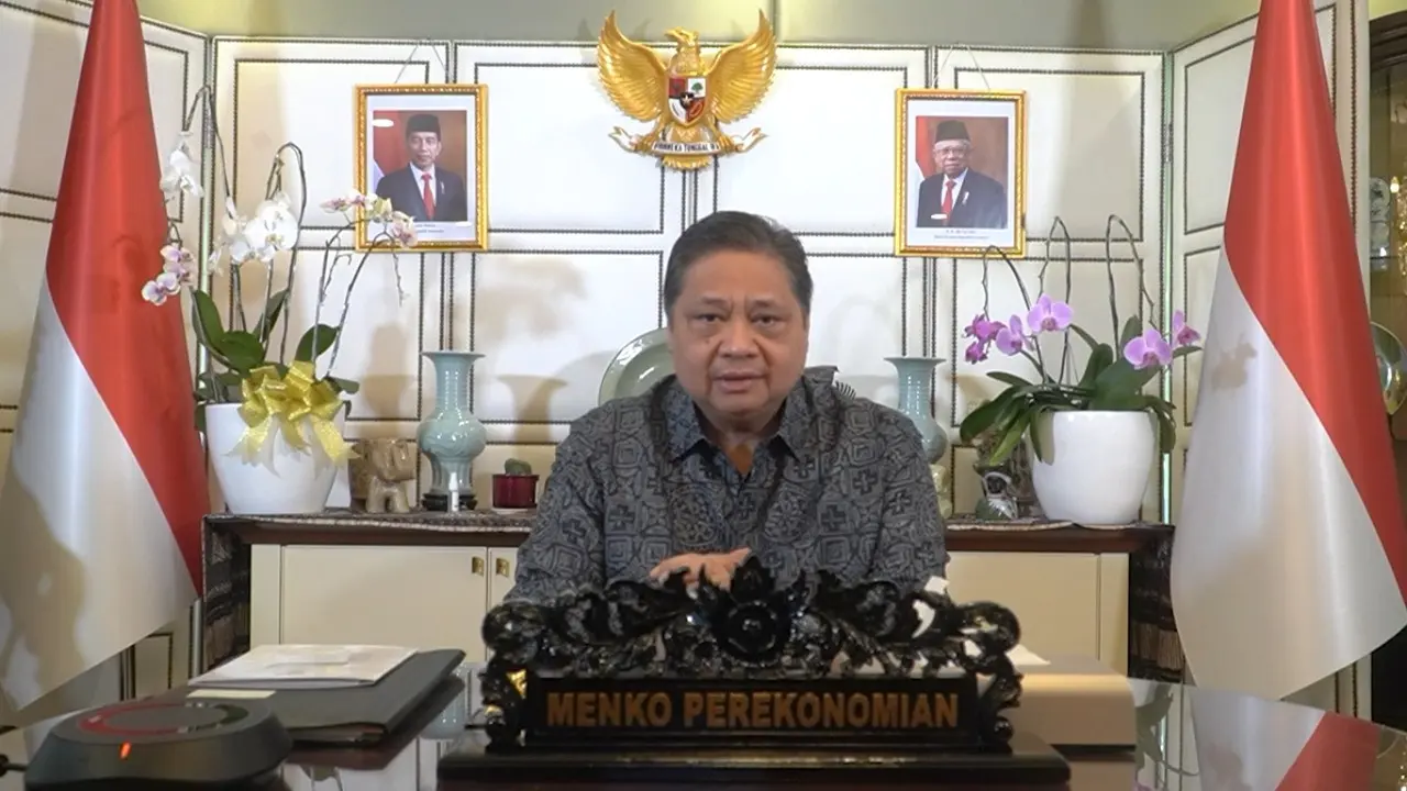 Menteri Koordinator Bidang Perekonomian Airlangga Hartarto Dalam acara Bincang Buku “Kawasan Ekonomi: Keberadaan, Peluang dan Tantangan” pada Selasa (22/11/2022).