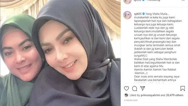 Doa Aisyahrani buat Syahrini yang tengah berulang tahun ke -38