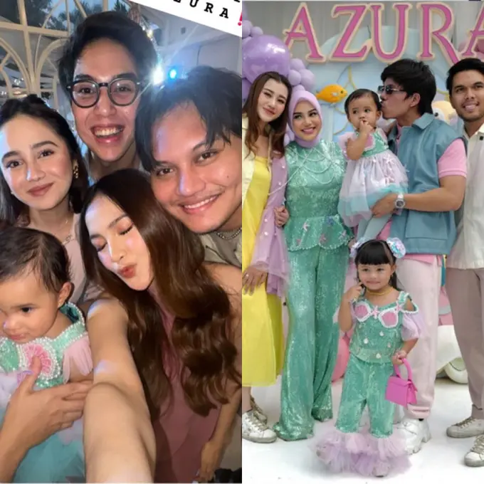 Gaya Pasangan Muda Artis hadir di Pesta Ulang Tahun Azura Anak ke-2 Atta Halilintar dan Aurel Hermansyah