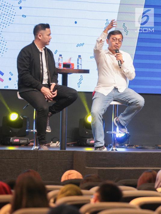 Ceo dan Founder Bukalapak Achmad Zaki memberikan sharing inspirasi saat menjadi pembicara dalam EGTC 2018 di Universitas Kristen Petra Surabaya, Jawa Timur, Rabu (14/11). EGTC 2018 ini diadakan 13-15 Oktober 2018. (Liputan6.com/Faizal Fanani)