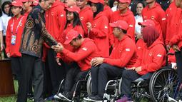 Presiden Joko Widodo melepas kontingen Indonesia untuk Asian Para Games 2018. Acara pelepasan digelar di halaman tengah Istana Merdeka pada Selasa, 2 Oktober 2018. (Kris - Biro Pers Setpres)
