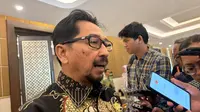 Sekretaris Utama Badan Pangan Nasional (Bapanas), Sarwo Edhy usai Rapat Koordinasi Perencanaan Program Pembangunan Ketahanan Pangan Tahun 2025, Senin (29/7/2025). (Tira/Liputan6.com)