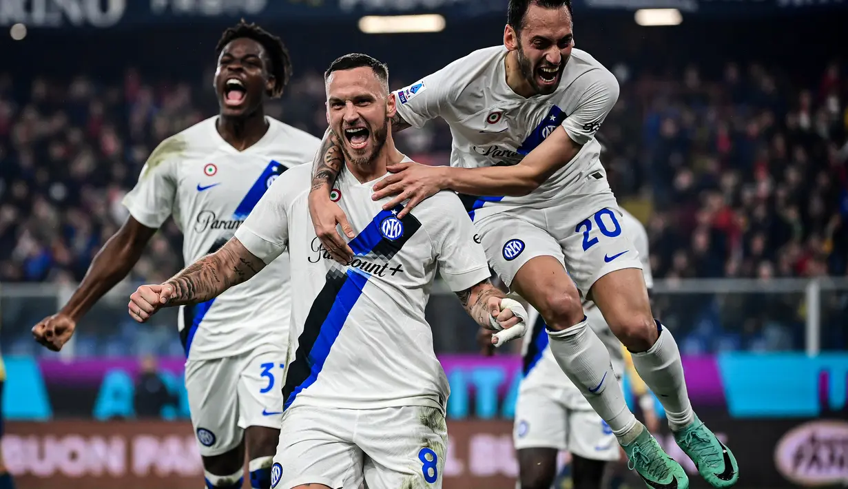 Inter lebih dulu unggul melalui gol Marko Arnautovic (43’). (Piero CRUCIATTI / AFP)