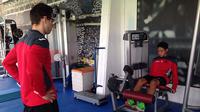 Evan Dimas Darmono menjalani sesi latihan fisik di bawah arahan tim pelatih Espanyol B. (up2you sport marketing)