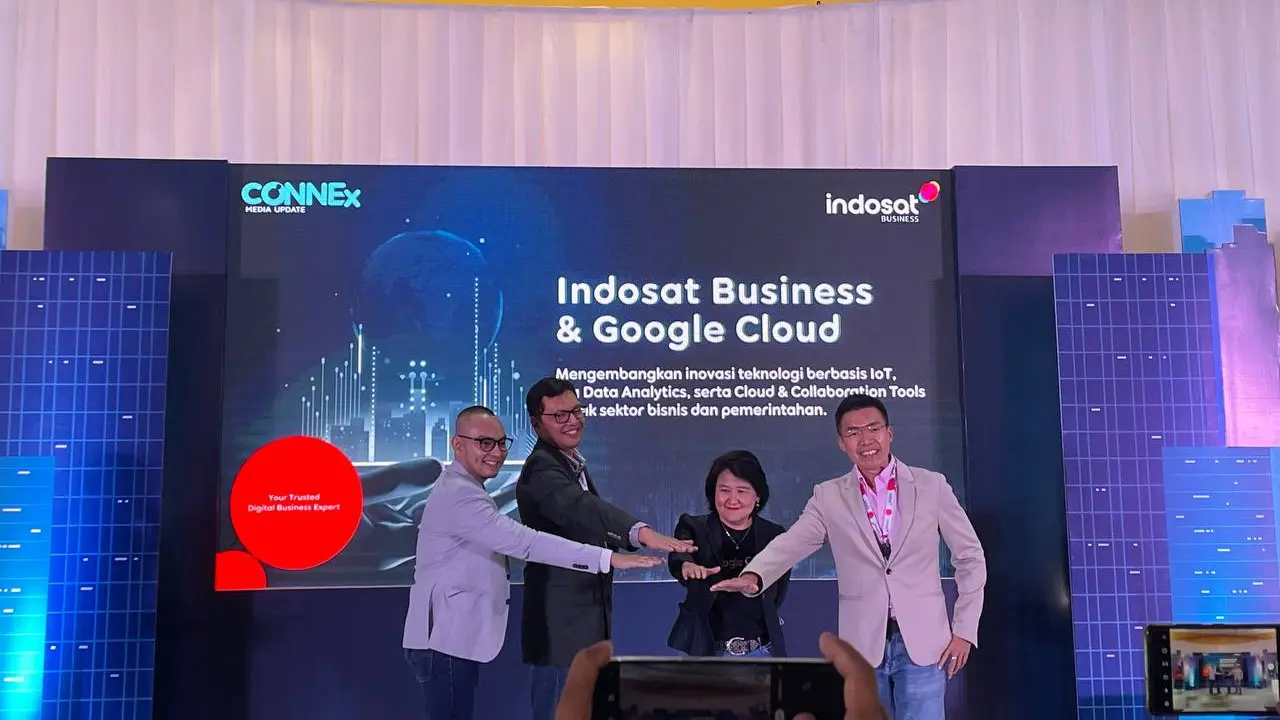Peluncuran produk solusi digital Indosat Ooredoo Hutchison dan Google Cloud untuk pendukung transformasi digital (Liputan6.com/ Agustin Setyo W).