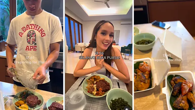 Cinta Laura memilih untuk berbuka puasa di rumah dengan menu yang sehat.
