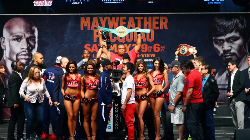 Acara timbang badan Floyd Mayweather vs Manny Pacquiao