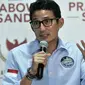 Cawapres nomor urut 2 Sandiaga Uno memaparkan penerimaan dan pengeluaran dana kampanye pasangan Prabowo-Sandiaga di Jakarta, Rabu (28/11). Penerimaan dana kampanye pribadi Sandiaga sebesar Rp 28,5 miliar. (merdeka.com/Iqbal S Nugroho)