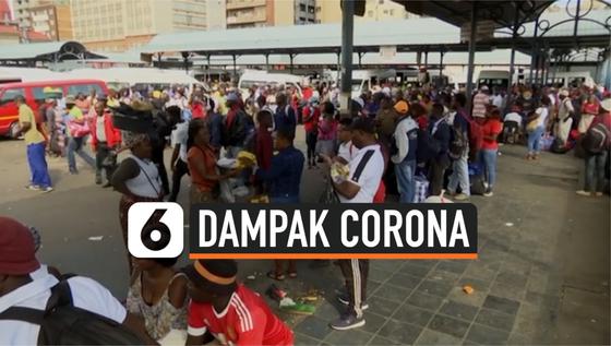 VIDEO: Jelang Lockdown, Warga Afrika Selatan Berburu Makanan