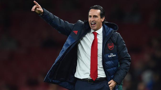 Pelatih Arsenal, Unai Emery, Standard Liege. (AFP/Glyn Kirk)
