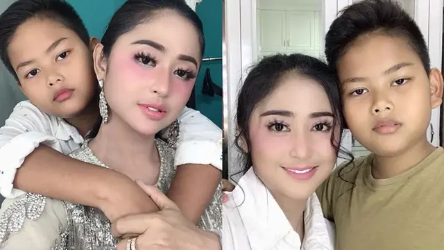 Dewi Perssik sangat dekat dengan anak angkatnya, bahkan ditemani saat bekerja