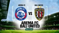 Ilustrasi Arema FC Vs Bali United, BRI Super League. (Bola.com/AI)