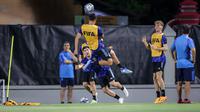 Timnas Argentina U-17 menjalani latihan menjelang perebutan tempat ketiga Piala Dunia U-17 2023 di lapangan Banyuanyar, Surakarta, Kamis (30/11/2023).