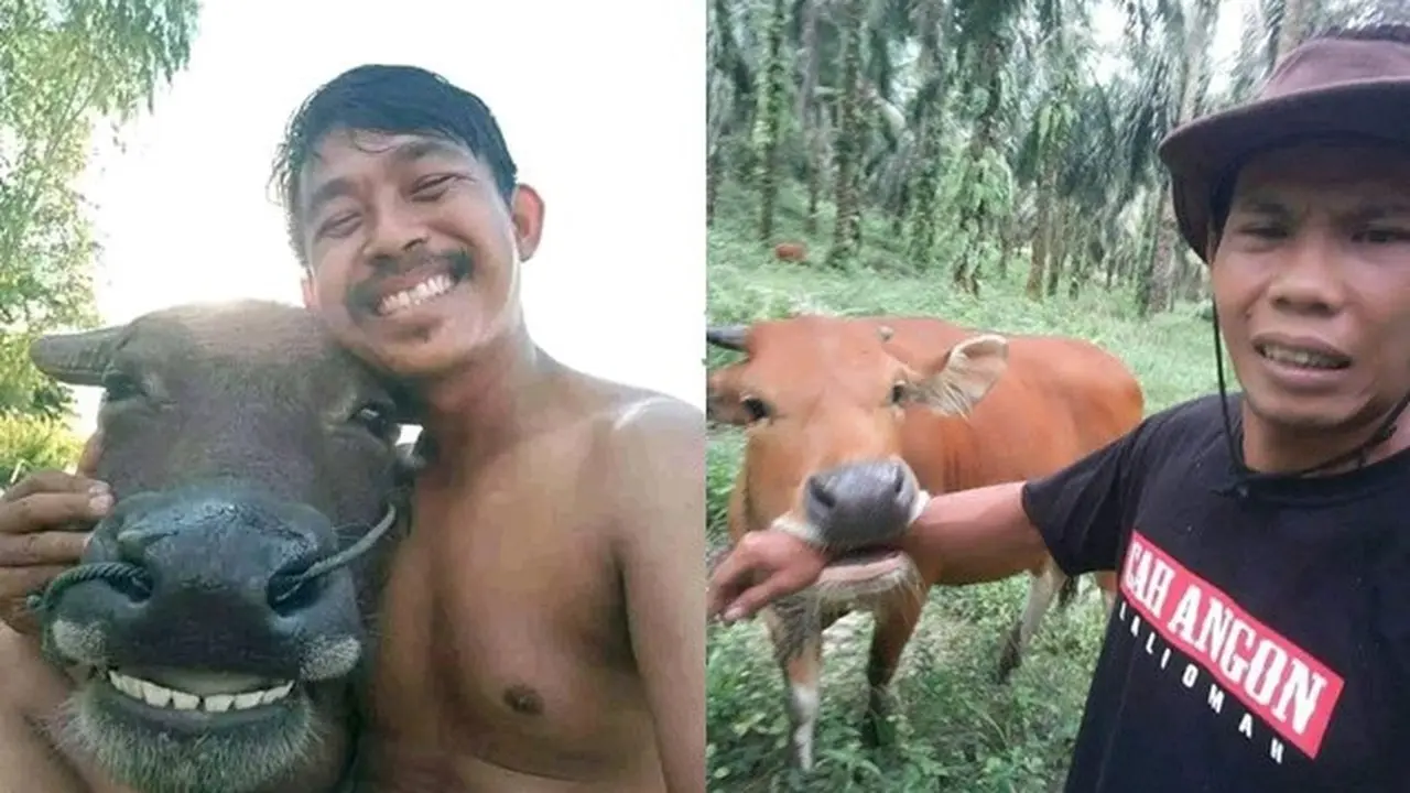 6 Potret Aksi Kocak Hewan saat Foto Bareng Manusia Ini Bikin Ketawa Geli