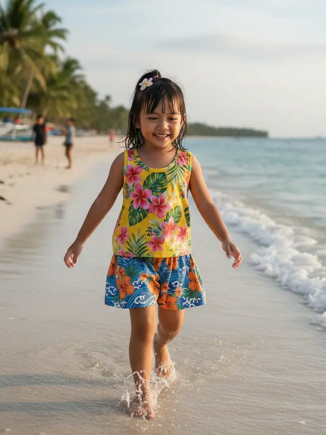Model Baju Anak untuk Liburan ke Pantai (Foto: Gemini AI)
