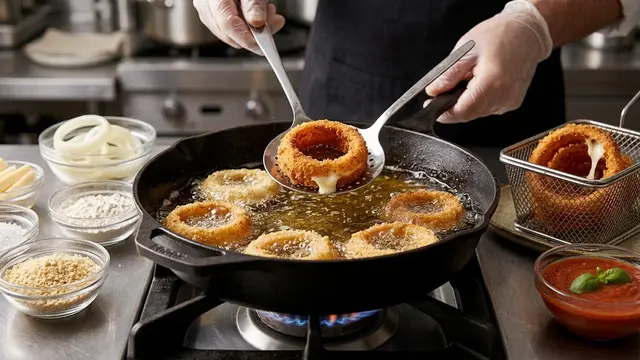 Ilustrasi resep onion ring mozarella