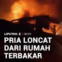 Pria Loncat dari Rumah Terbakar