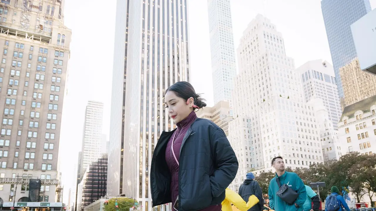 6 potret Nagita Slavina Lari Pagi di New York, Persiapan Buat Marathon