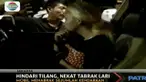 Sang pengemudi menunjukkan sikap yang kooperatif saat berada akan menjalani pemeriksaan di Polda Metro Jaya.