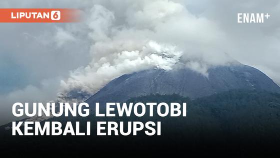 VIDEO: Gunung Lewotobi Laki-Laki kembali Erupsi Dua Kali