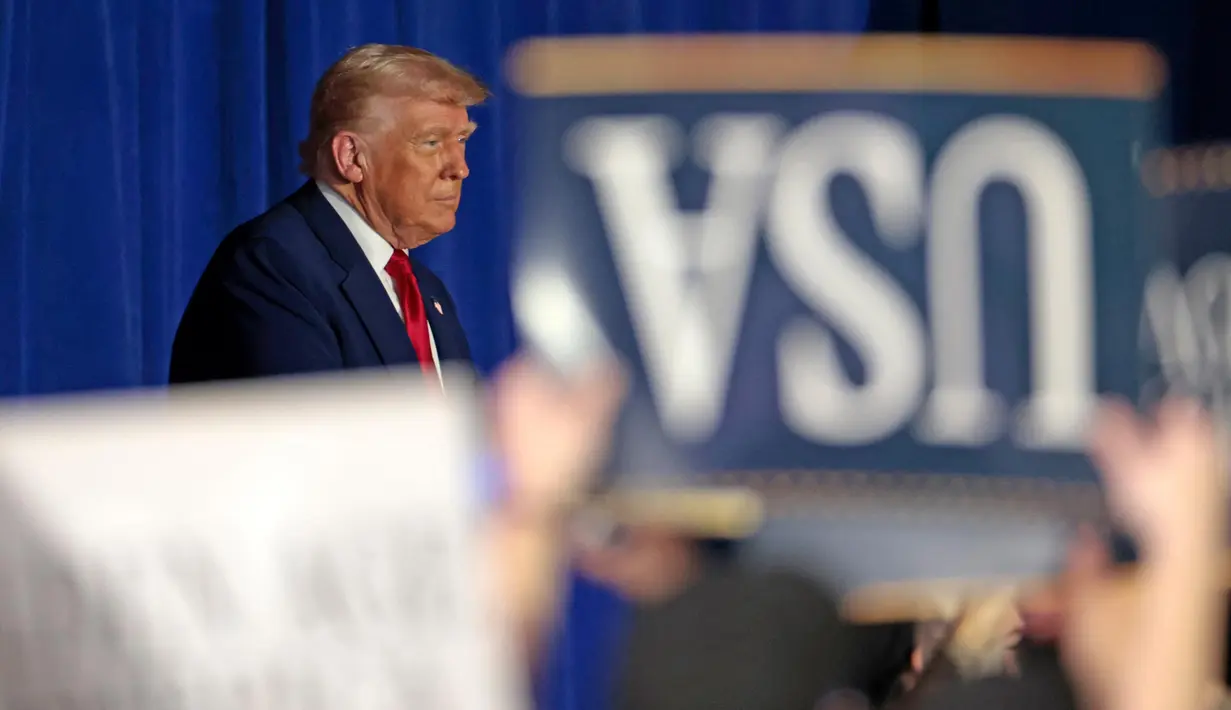 Wilayah Michigan merupakan medan pertempuran pemilu yang berhasil di menangkan Trump ketika melawan Kamala Harris pada November 2024 lalu. (JEFF KOWALSKY/AFP)