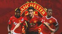Manchester United - Wilfried Zaha, Ander Herrera, Memphis Depay (Bola.com/Adreanus Titus)