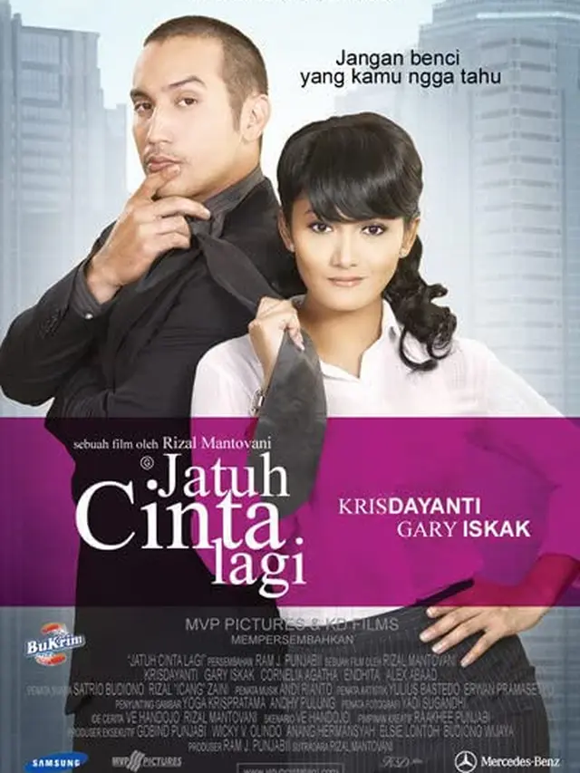 Poster film Jatuh Cinta Lagi yang dibintangi Gary Iskak dan Krisdayanti. (Foto: Dok. MVP Pictures/ IMDb)