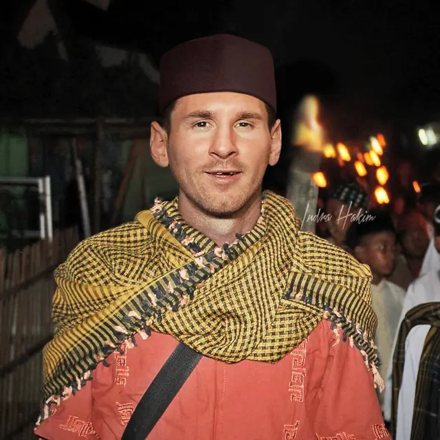 6 Editan Foto Lionel Messi Bak Anak Pesantren Ini Bikin Ngakak