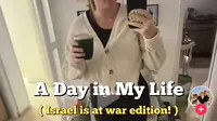 Heboh konten "A Day in My Life" edisi perang Israel-Hamas. (dok. tangkapan layar TikTok @theisraelbites)
