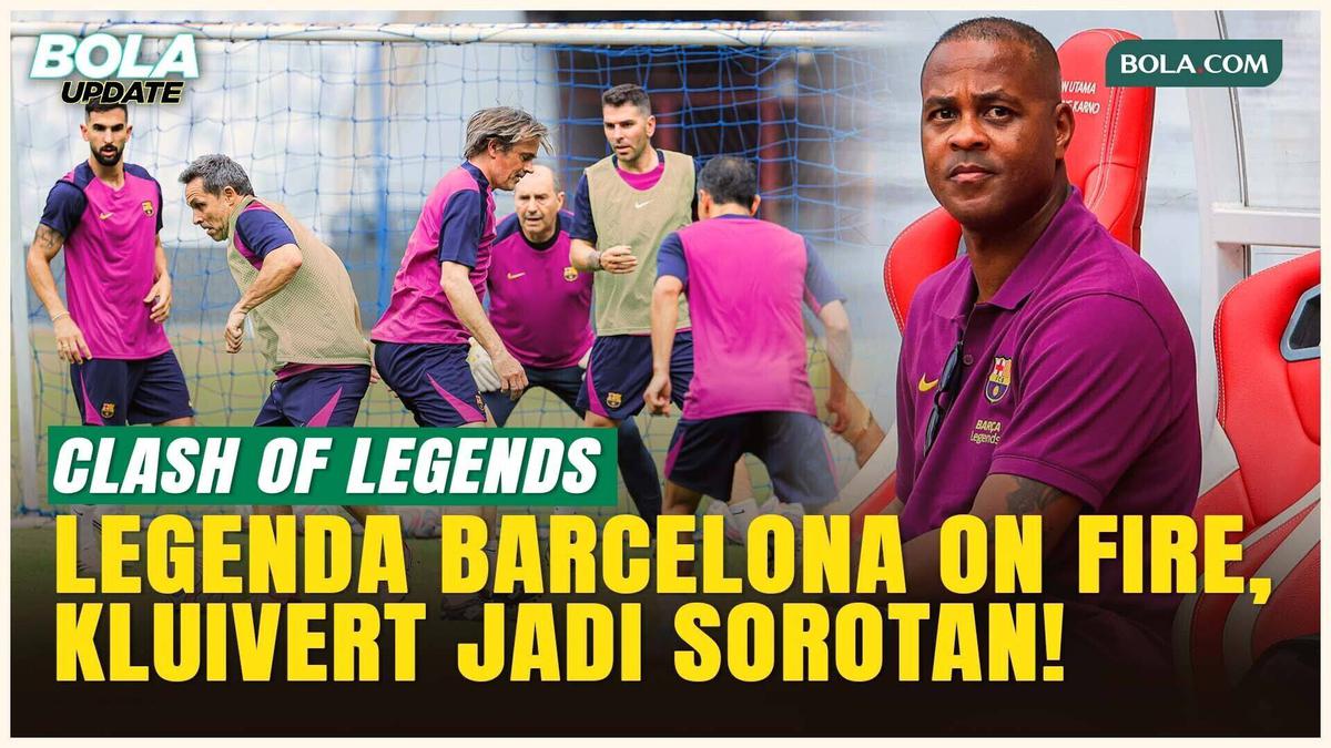 Legenda Barcelona Gelar Latihan Jelang Clash of Legends, Kluivert Curi Perhatian