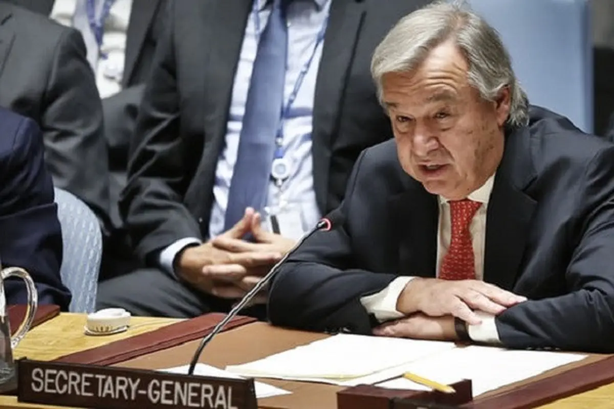 Sekjen PBB Antonio Guterres berbicara di hadapan DK PBB (AP)